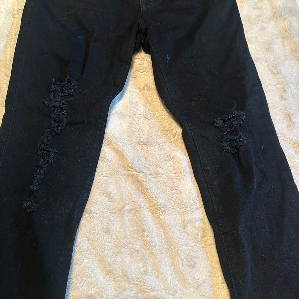 J Brand Torn Jett Black Distressed Women Jeans